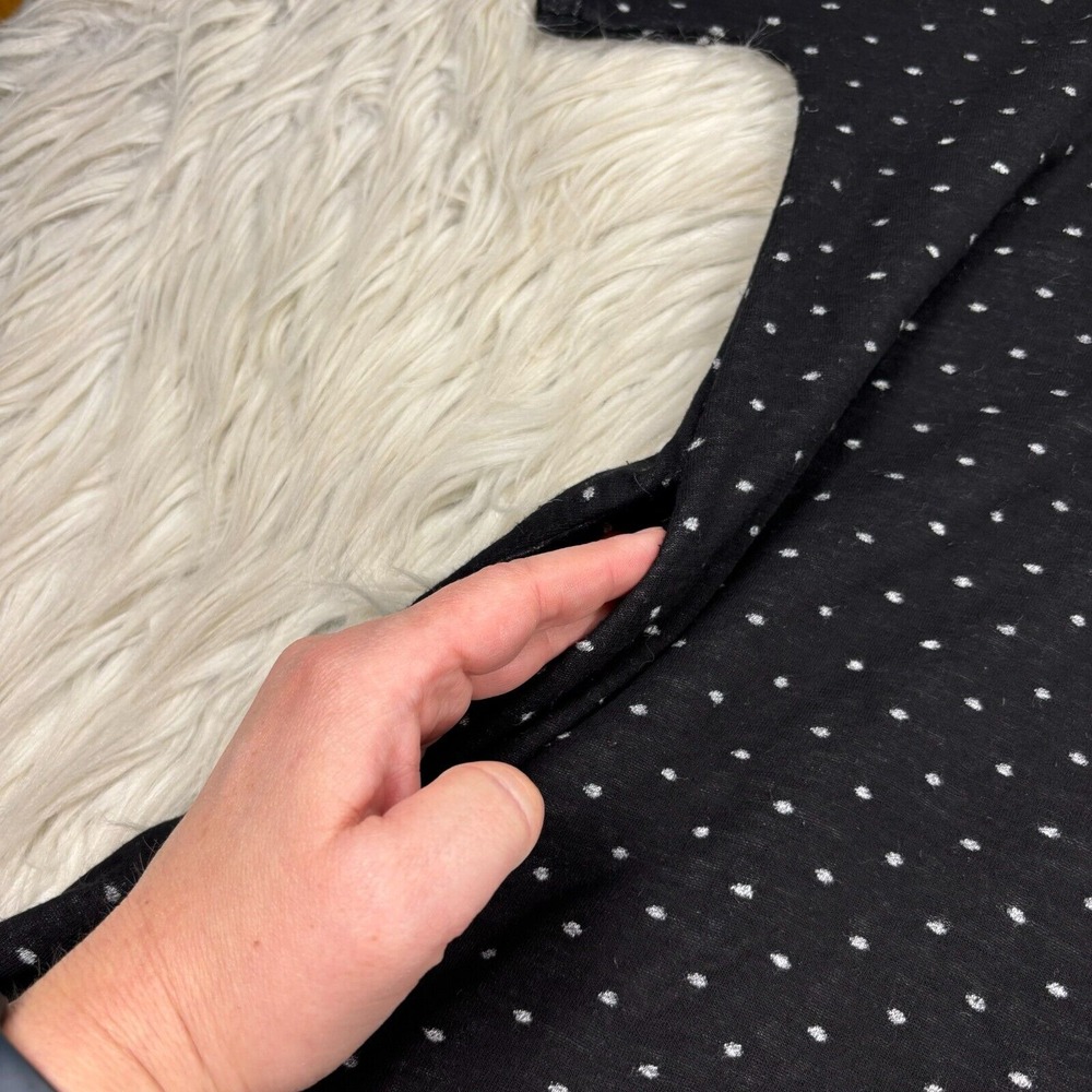 Curator Women's M Black White Zip Neck Polka Dot Knit A-Line Dress - Picture 7 of 7